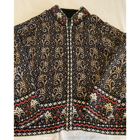 Nomadic Traders Sweater Womens Medium Fair Isle Cottage Core Zipping Cardigan - Picture 5 of 14